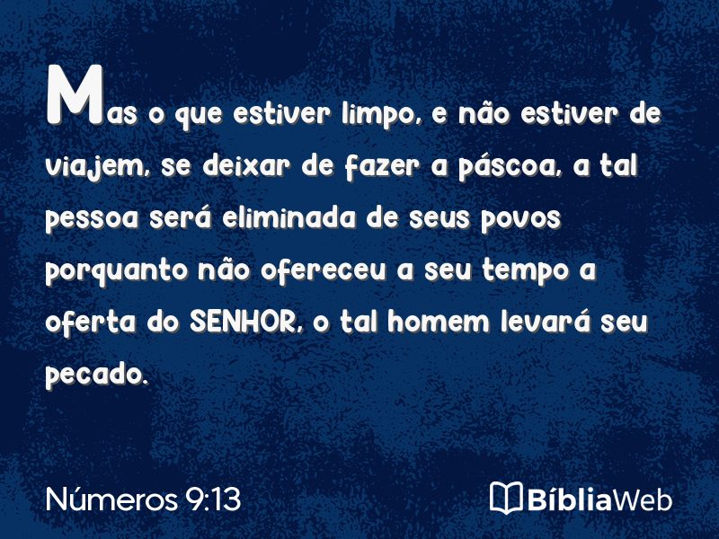 Números 9:13 em imagem para compartilhar