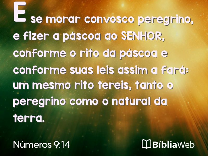 Números 9:14 em imagem para compartilhar