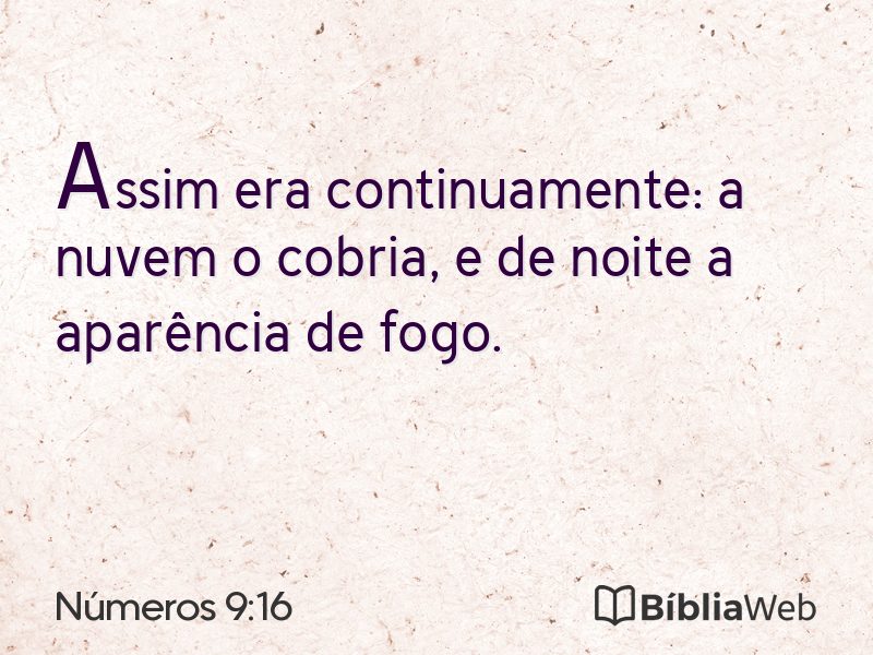 Números 9:16 em imagem para compartilhar