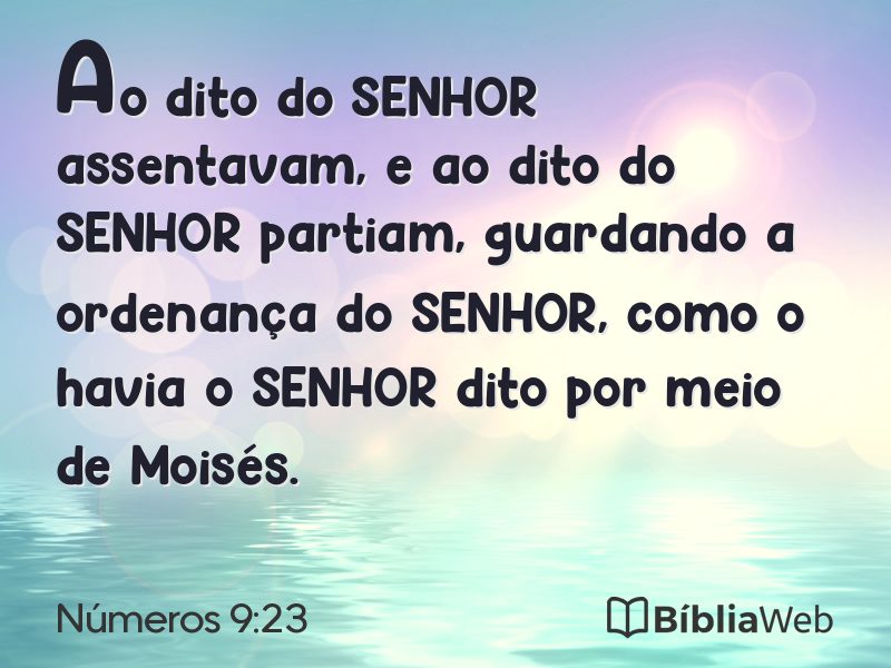 Números 9:23 em imagem para compartilhar