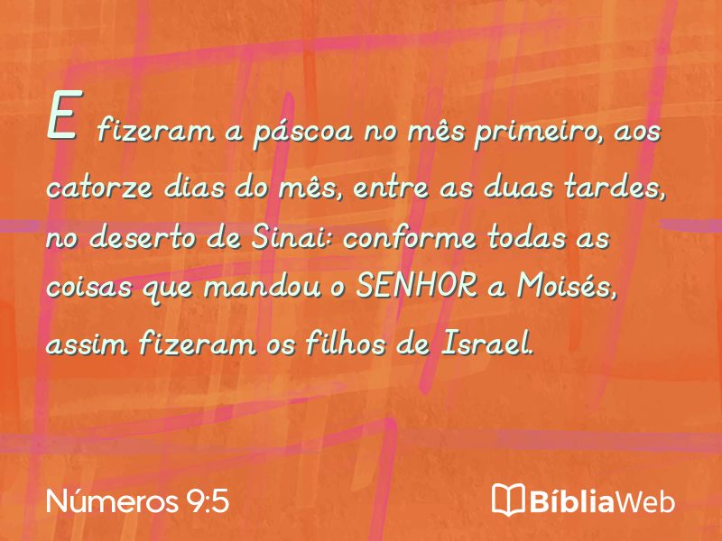 Números 9:5 em imagem para compartilhar
