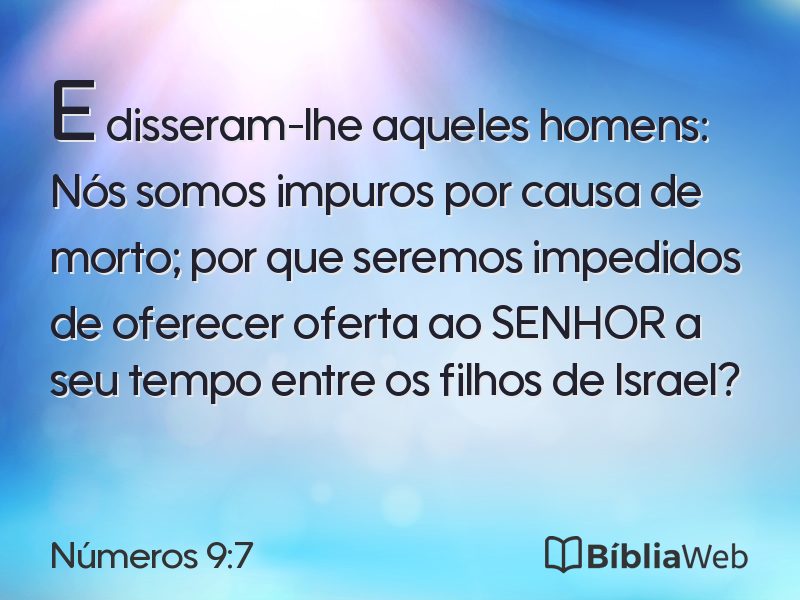 Números 9:7 em imagem para compartilhar