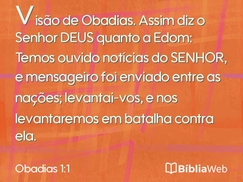 Obadias 1:1 em imagem para compartilhar