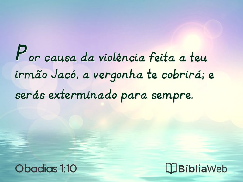 Obadias 1:10 em imagem para compartilhar