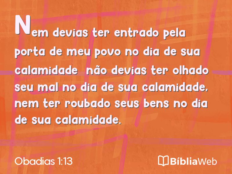 Obadias 1:13 em imagem para compartilhar