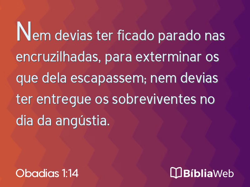 Obadias 1:14 em imagem para compartilhar