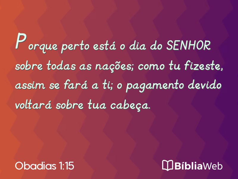 Obadias 1:15 em imagem para compartilhar