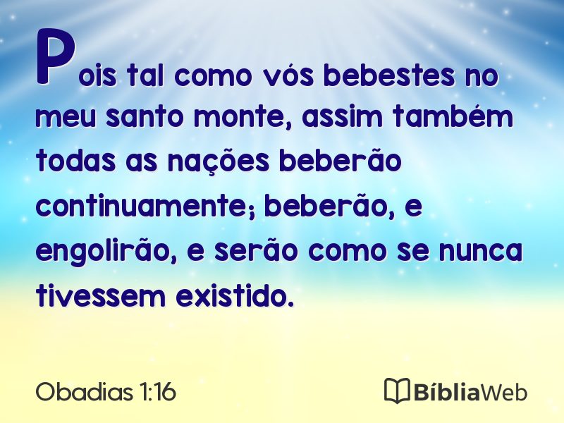 Obadias 1:16 em imagem para compartilhar