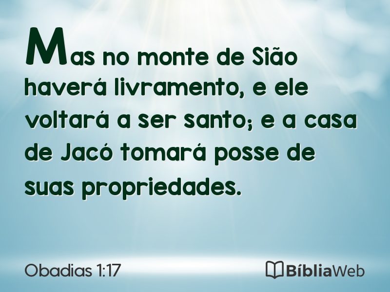 Obadias 1:17 em imagem para compartilhar