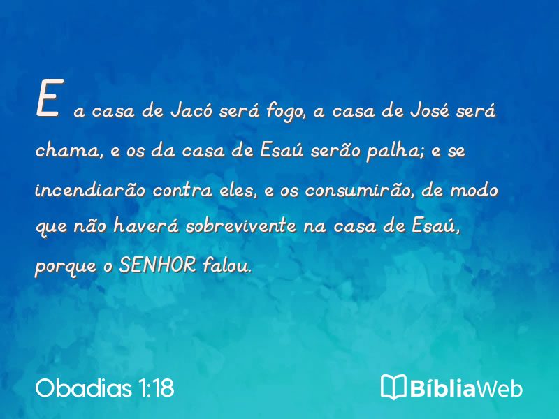 Obadias 1:18 em imagem para compartilhar