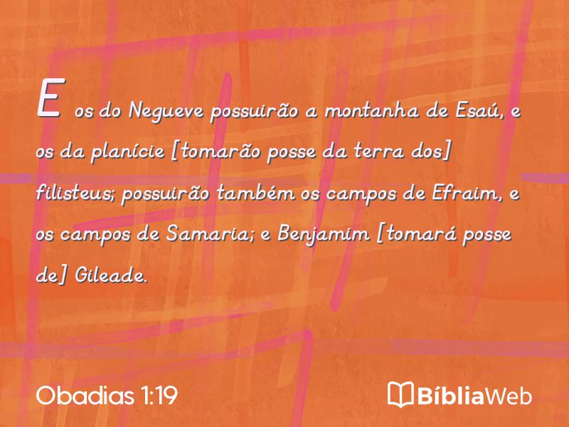 Obadias 1:19 em imagem para compartilhar