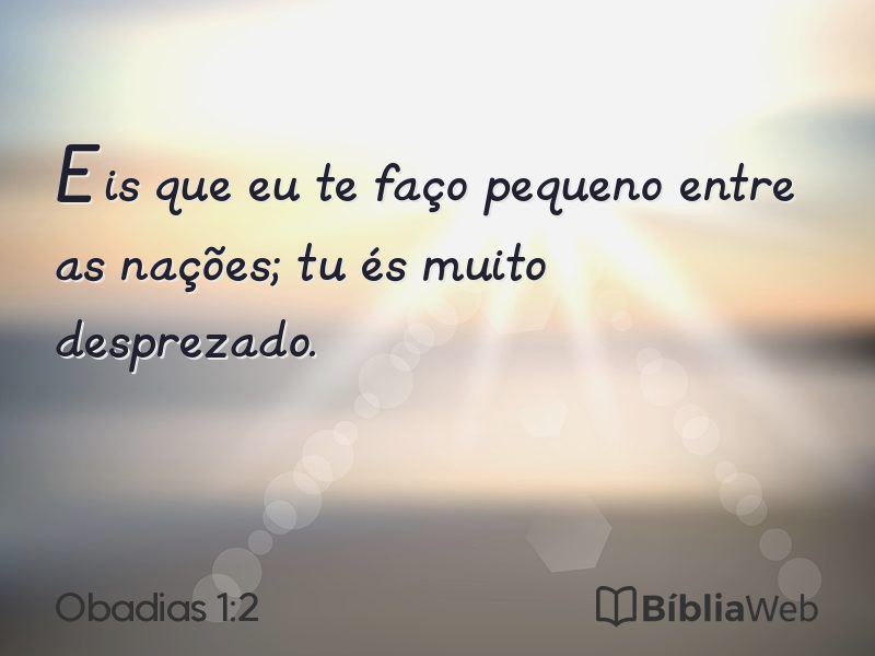 Obadias 1:2 em imagem para compartilhar
