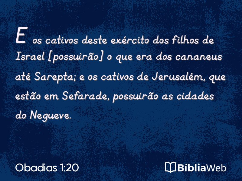 Obadias 1:20 em imagem para compartilhar