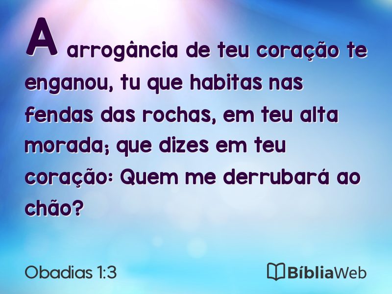 Obadias 1:3 em imagem para compartilhar