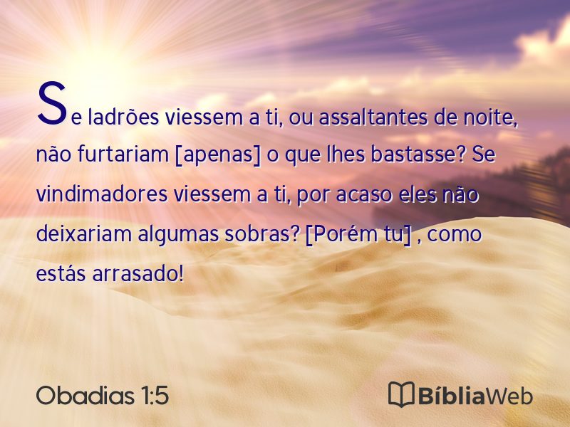 Obadias 1:5 em imagem para compartilhar