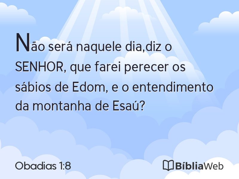 Obadias 1:8 em imagem para compartilhar