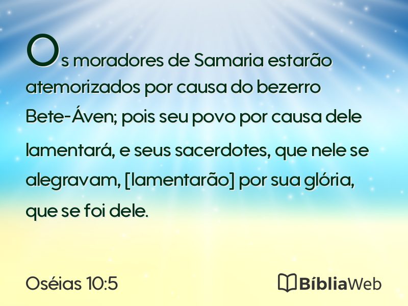Oséias 10:5 em imagem para compartilhar