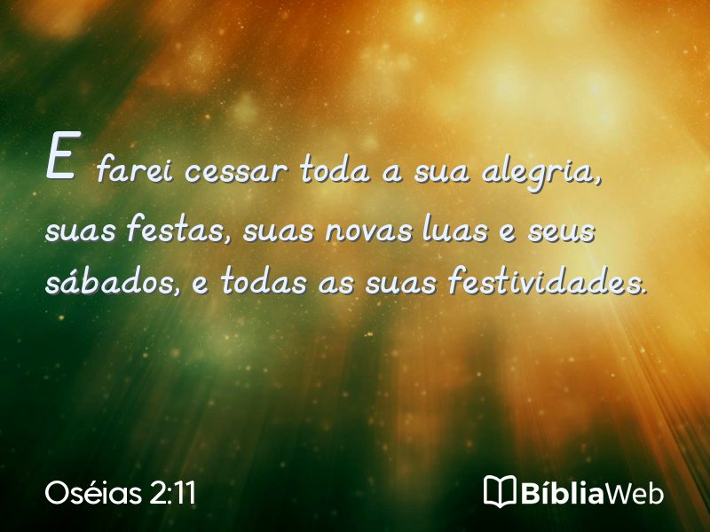 Oséias 2:11 em imagem para compartilhar