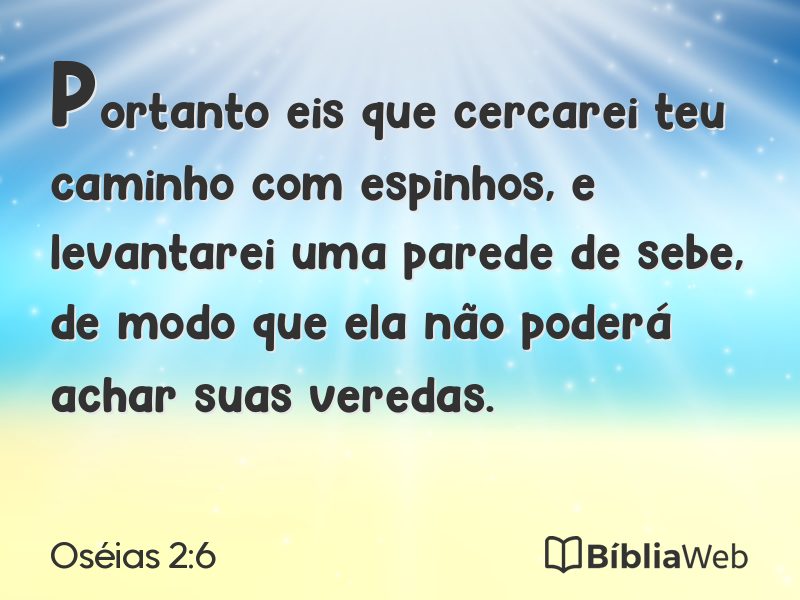 Oséias 2:6 em imagem para compartilhar