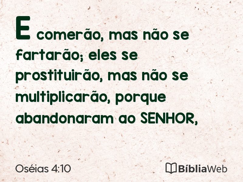 Oséias 4:10 em imagem para compartilhar