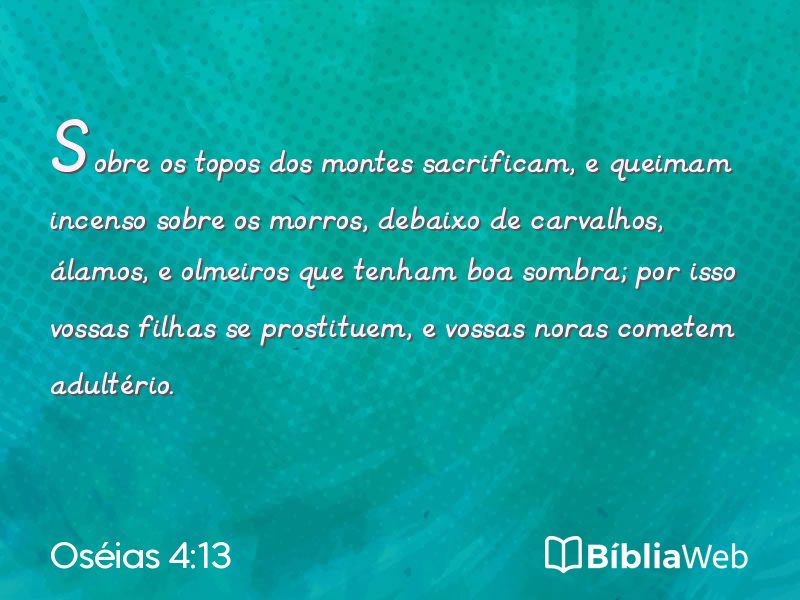 Oséias 4:13 em imagem para compartilhar