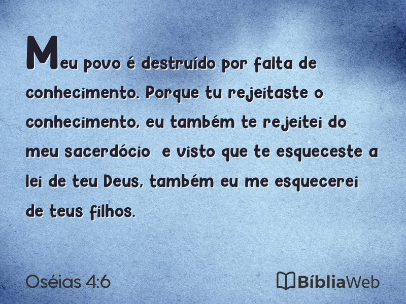 Oséias 4:6 em imagem para compartilhar