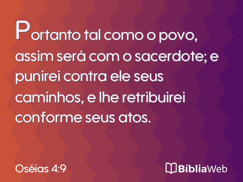 Oséias 4:9 em imagem para compartilhar