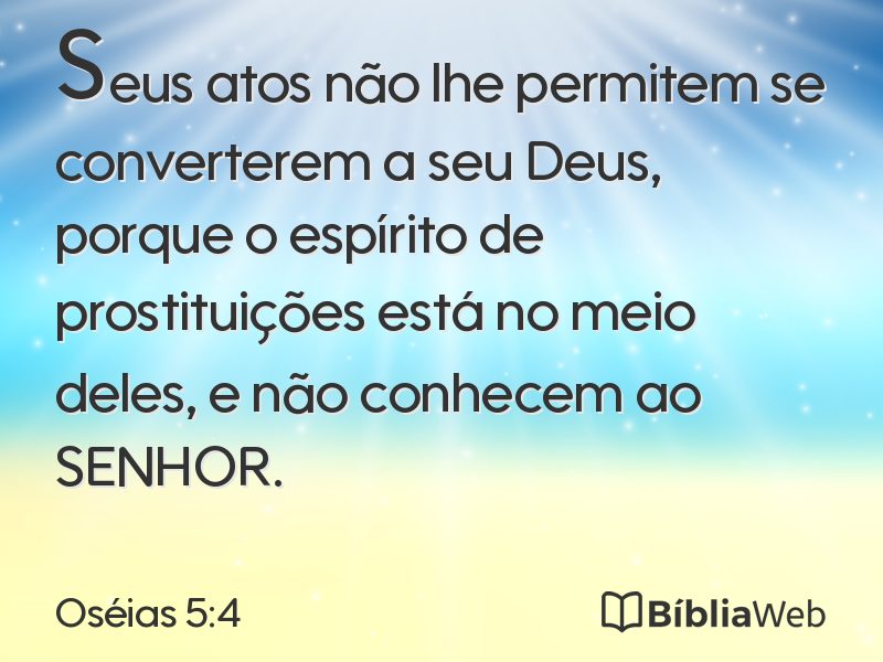 Oséias 5:4 em imagem para compartilhar