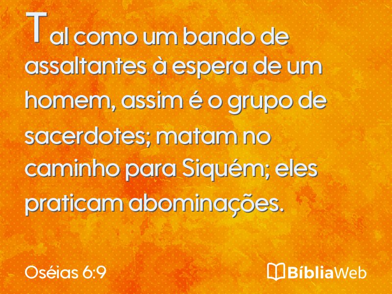 Oséias 6:9 em imagem para compartilhar