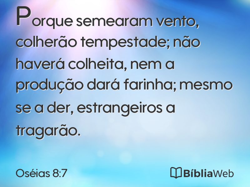 Oséias 8:7 em imagem para compartilhar