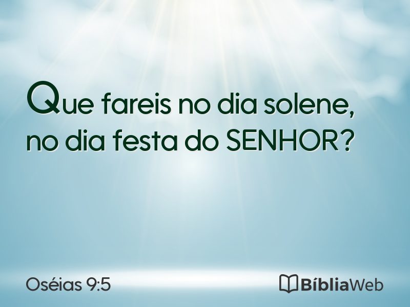 Oséias 9:5 em imagem para compartilhar