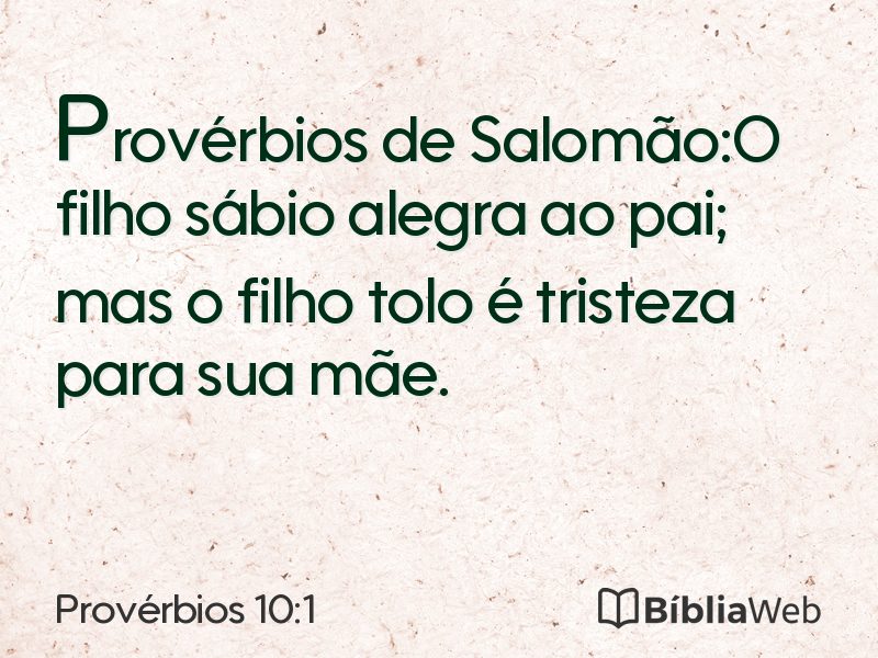 Provérbios 10:1 em imagem para compartilhar