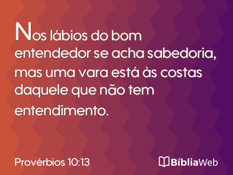 Provérbios 10:13 em imagem para compartilhar