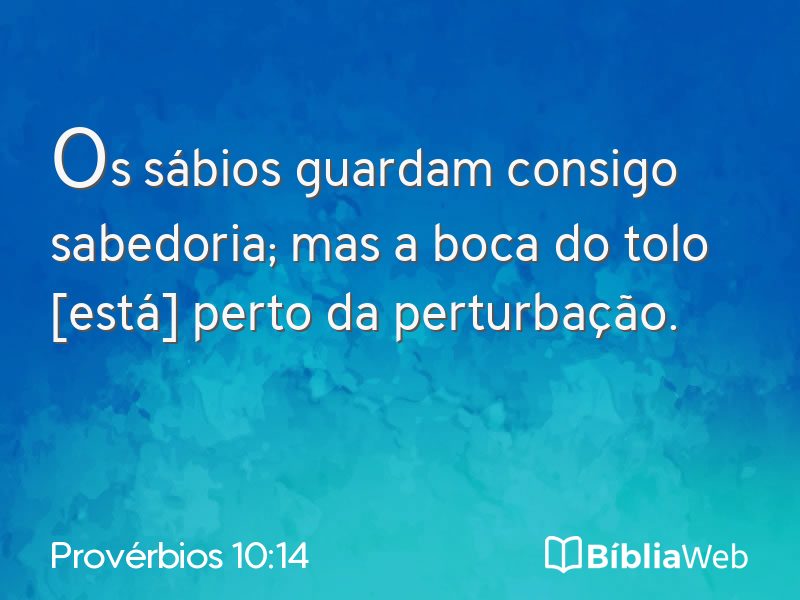 Provérbios 10:14 em imagem para compartilhar