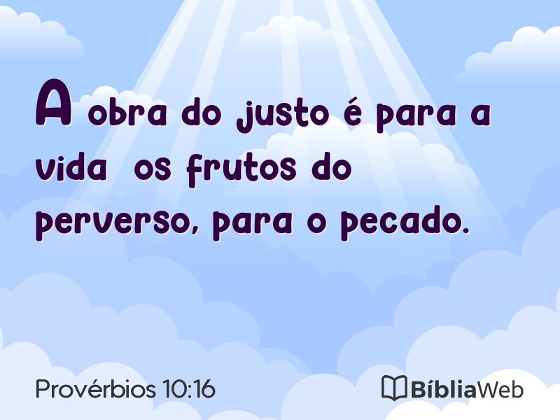 Provérbios 10:16 em imagem para compartilhar