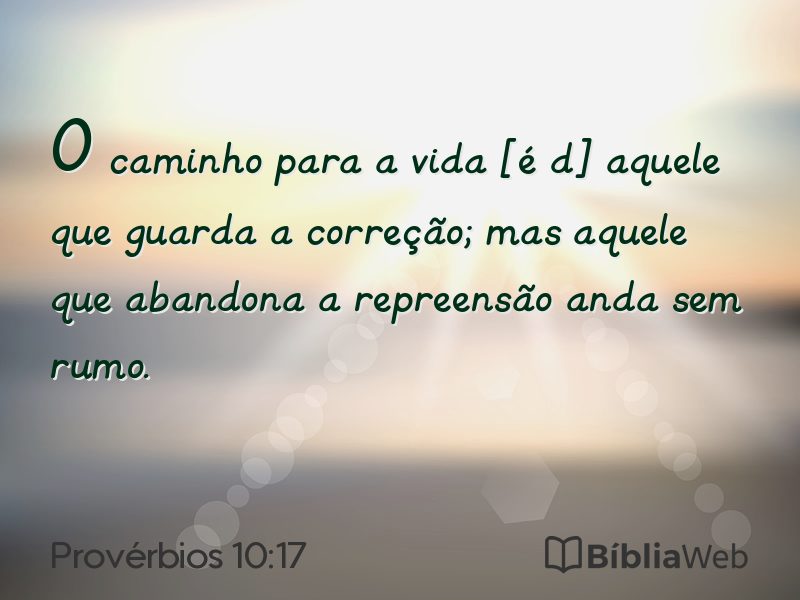 Provérbios 10:17 em imagem para compartilhar