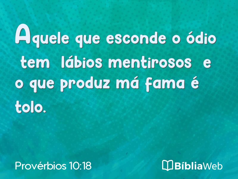 Provérbios 10:18 em imagem para compartilhar