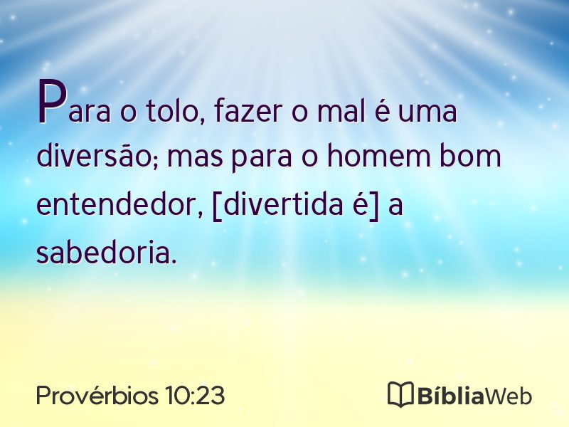 Provérbios 10:23 em imagem para compartilhar