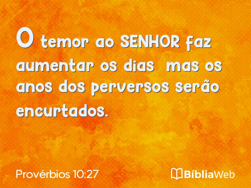 Provérbios 10:27 em imagem para compartilhar