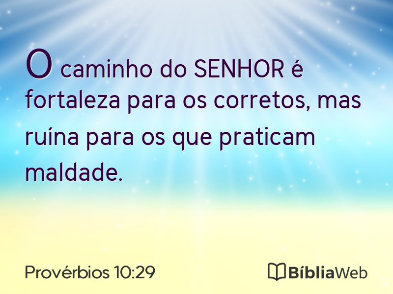 Provérbios 10:29 em imagem para compartilhar