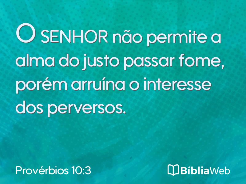 Provérbios 10:3 em imagem para compartilhar