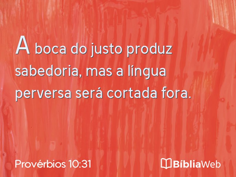 Provérbios 10:31 em imagem para compartilhar