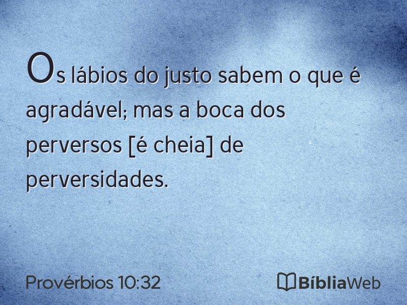 Provérbios 10:32 em imagem para compartilhar