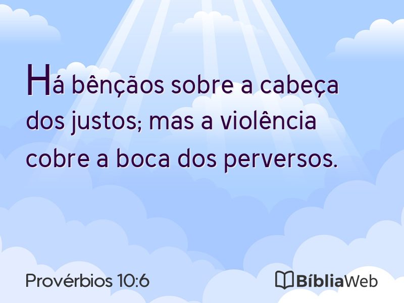 Provérbios 10:6 em imagem para compartilhar