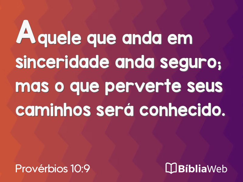 Provérbios 10:9 em imagem para compartilhar