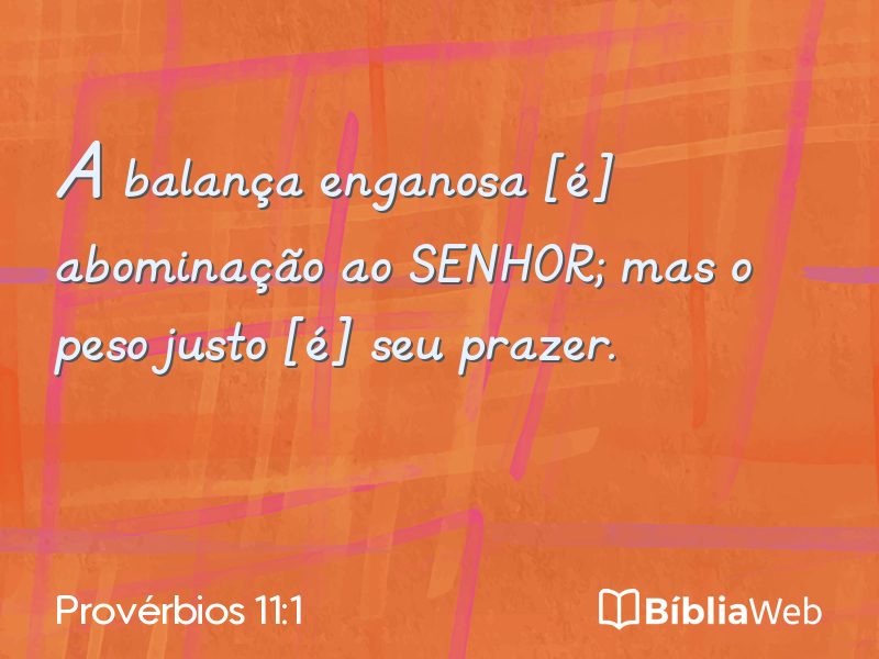 Provérbios 11:1 em imagem para compartilhar