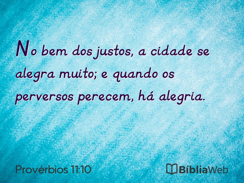 Provérbios 11:10 em imagem para compartilhar