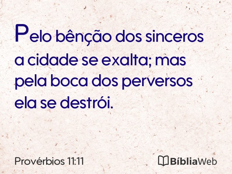 Provérbios 11:11 em imagem para compartilhar