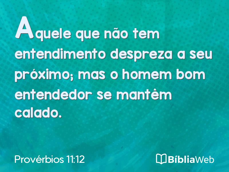 Provérbios 11:12 em imagem para compartilhar