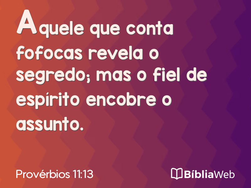 Provérbios 11:13 em imagem para compartilhar